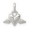 Sterling Silver Heart w/Wings Charm Pendant Love Jewerly 15mm x 16mm